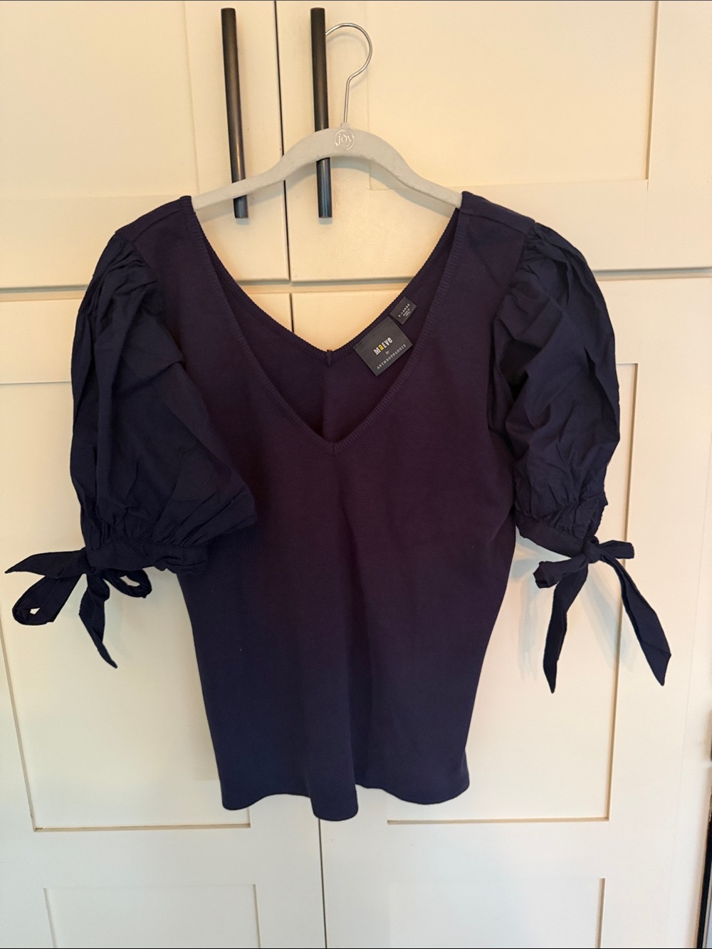 Anthropologie/Maeve Puff Sleeve Top with Adjustable Tie Cuffs - Picture 7 of 12